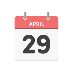 4月29日･April 29.の日めくりカレンダーのアイコン - 4/29や昭和の日（日本の祝日）のイメージ素材 - obrazy, fototapety, plakaty
