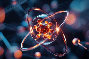 Atom, Molecular Chemistry, Physics Science Concept
