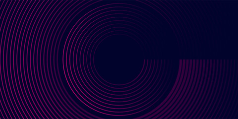 Dark abstract background with glowing circles. Swirl circular lines element. Shiny lines. Futuristic technology concept. Suit for banner, brochure, presentation, corporate, cover, poster line wave