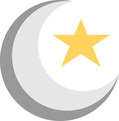 Moon And Star Flat Icon Illustration