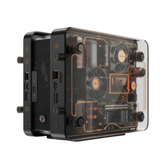 Fototapeta premium side view of cooling fan transparent isolated on white PNG