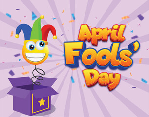 April fools day jack in the box toy with text effect