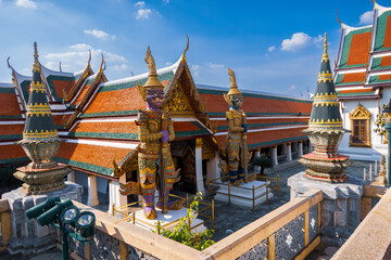 Wat Phra Kaew, Temple of the Emerald Buddha.in Bangkok, Thailand.
