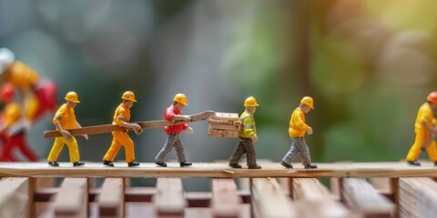 Naklejka premium Lego construction worker Labor day concept 