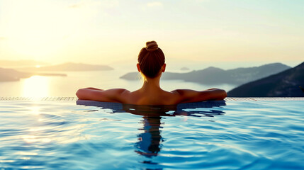 Fototapeta premium spa - woman in health pool for relaxation