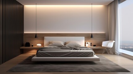 Minimalist style interior design of modern bedroom