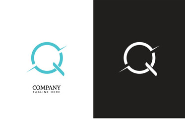 letter q logo vector design template. Creative modern trendy q typography and black colors.