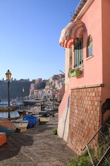 view of the old town of island  Procida