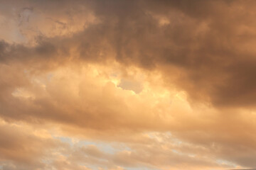 Sunset with clouds and beautiful blue sky