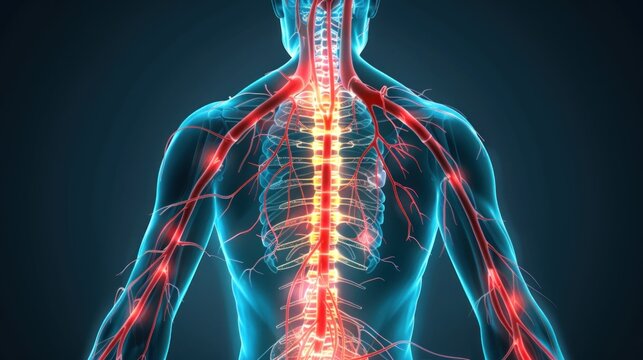 Graphic illustration of human nerves