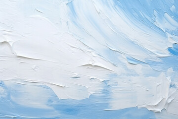 Texture of Vivid Blue and White Oil Paint Swirls Brush Strokes. Abstract Artistic Background Concept