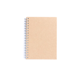 Brown notebook on white background