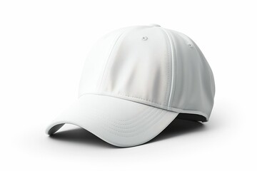 White baseball cap isolated on white, baseball cap mockup