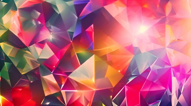 Abstract Colorful Crystal Reflections and Refractions with AI generated.
