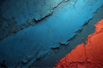 Abstract Dark Blue and Red Stucco Wall Background or Texture