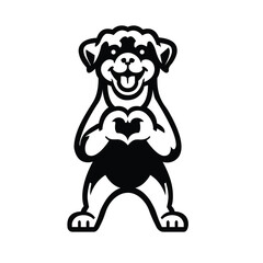 Rottweiler Heartwarming Gesture illustration vector
