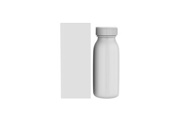 Matte Plastic Bottle Mockup Isolated On White Background. 3d illustration