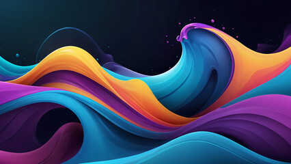 Abstract color flow liquid wave background - obrazy, fototapety, plakaty