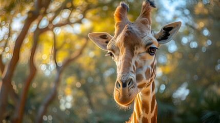 Close-Up of a Giraffe, Generative AI