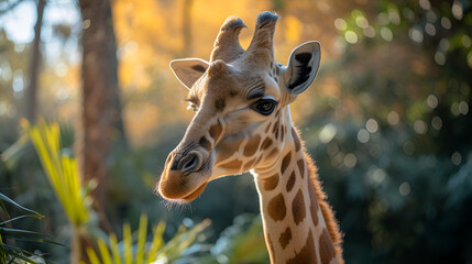 Close-Up of a Giraffe, Generative AI