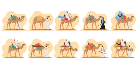 People Riding Camel Illustration