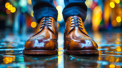 a conceptual image featuring a pair of stylish shoes - obrazy, fototapety, plakaty