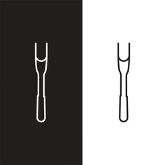 Spatula and fork icon. BBQ and grill tools. Barbecue utensil. Vector illustration.
