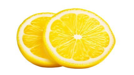 two slices of lemon isolated on white background