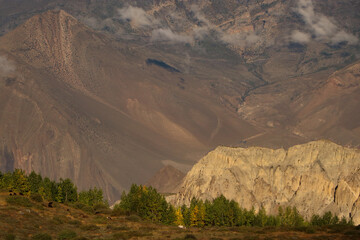 Unique Landscape on the way to Muktinath, Mustang of Nepal