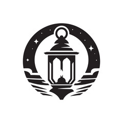 Luminous Elegance: Vector Lantern Silhouette - Illuminating Nights with Graceful Shadows and Timeless Beauty.