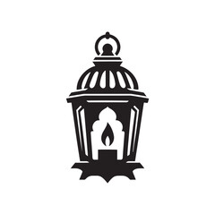 Luminous Elegance: Vector Lantern Silhouette - Illuminating Nights with Graceful Shadows and Timeless Beauty.