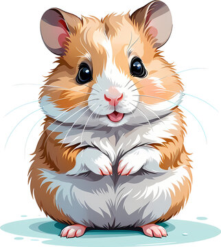 cute hamster character illustration