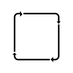 Outline arrow icon isolated on white. Black symbol. Sketch circle arrow. Vector stock illustration. EPS FILE 606.