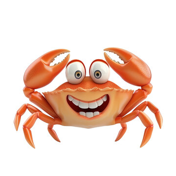 smiling orange crab cartoon character clip art preview