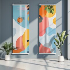 Two vertical banners