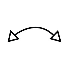Dual semi outline circle arrow. Black double end arrow vector icon. Hand-drawn vector. Vector illustration. Eps file 620. - obrazy, fototapety, plakaty