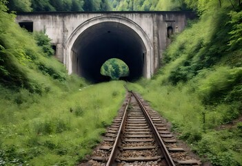 Fototapeta na wymiar Old railway tunnel in Uzice, Serbia