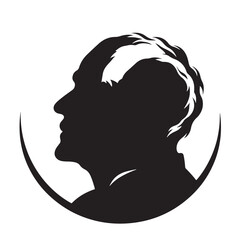 Timeless Wisdom: Vector Silhouette of an Elderly Person - Capturing the Grace, Experience, and Resilience of Age in Timeless Form. Old man silhouette.