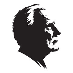 Timeless Wisdom: Vector Silhouette of an Elderly Person - Capturing the Grace, Experience, and Resilience of Age in Timeless Form. Old man silhouette.