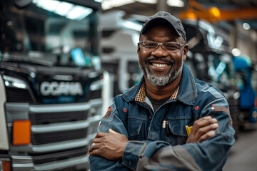 Happy Mechanic with arms crossed  - 746265357