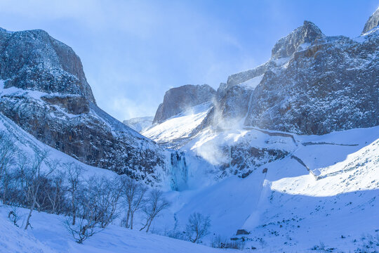 Winter natural scenery of the Mountain in Jilin Province, China