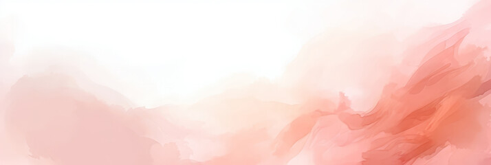 Fototapeta na wymiar pink watercolor background, pink gradient color background, banner design.Soft pastel pink watercolour canvas. banner pink peach watercolor