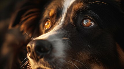 Magnificent border collie intensely focused