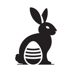 Graceful Hare: Vector Silhouette of Easter Bunny - A Whimsical Symbol of Joy, Renewal, and Springtime Celebration in Elegant Form. Vector easter bunny, Easter bunny silhouette.