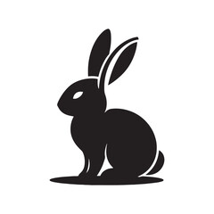 Graceful Hare: Vector Silhouette of Easter Bunny - A Whimsical Symbol of Joy, Renewal, and Springtime Celebration in Elegant Form. Vector easter bunny, Easter bunny silhouette.
