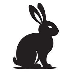 Graceful Hare: Vector Silhouette of Easter Bunny - A Whimsical Symbol of Joy, Renewal, and Springtime Celebration in Elegant Form. Vector easter bunny, Easter bunny silhouette.