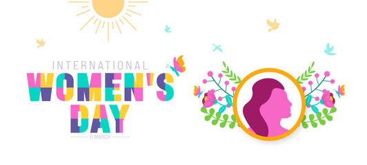 Fototapeta na wymiar 8 March is International Women's Day background with flower design. use to background, banner, placard, card, and poster design template. vector illustration.