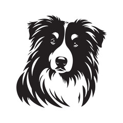 Graceful Herding: Vector Silhouette of Australian Shepherd - Capturing the Elegance and Vigilance of this Beloved Working Dog Breed. Vector Australian Shepherd silhouette.