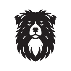 Graceful Herding: Vector Silhouette of Australian Shepherd - Capturing the Elegance and Vigilance of this Beloved Working Dog Breed. Vector Australian Shepherd silhouette.