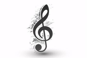 Melody symbol isolated on blank backdrop.